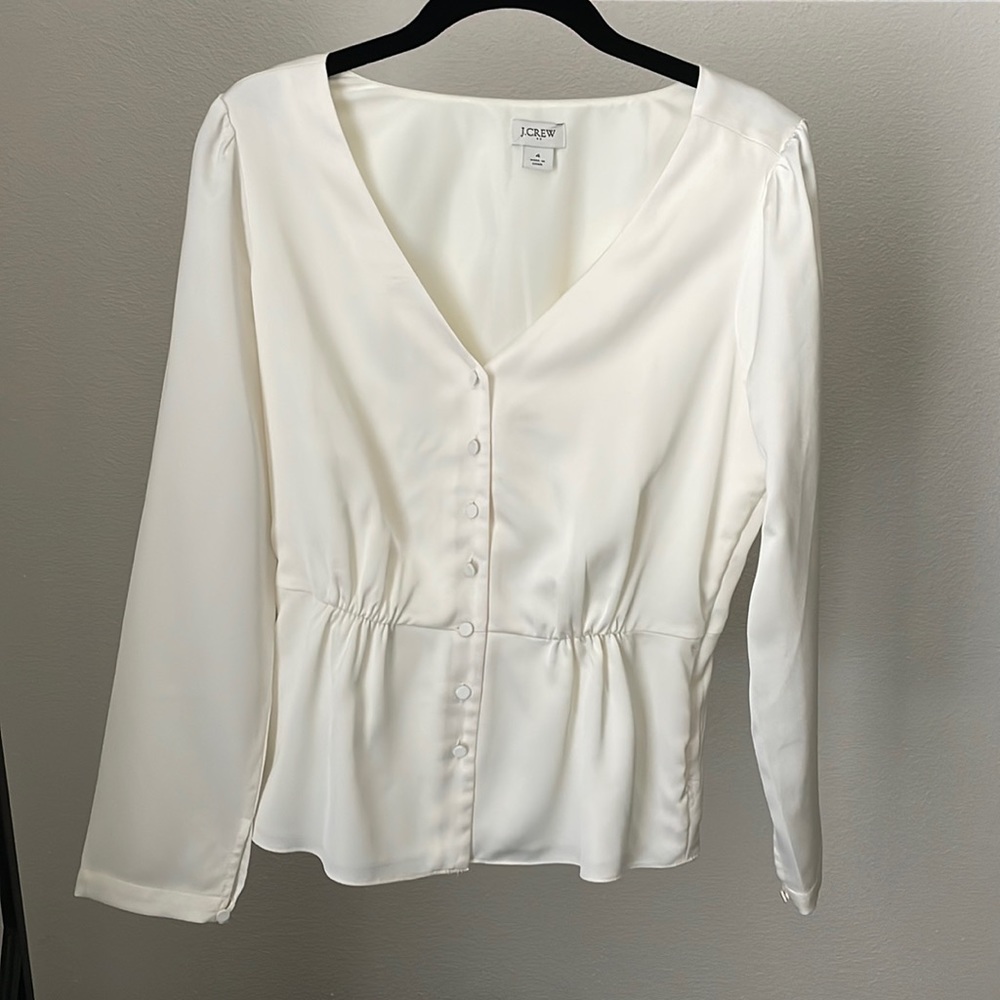 J crew satin blouse